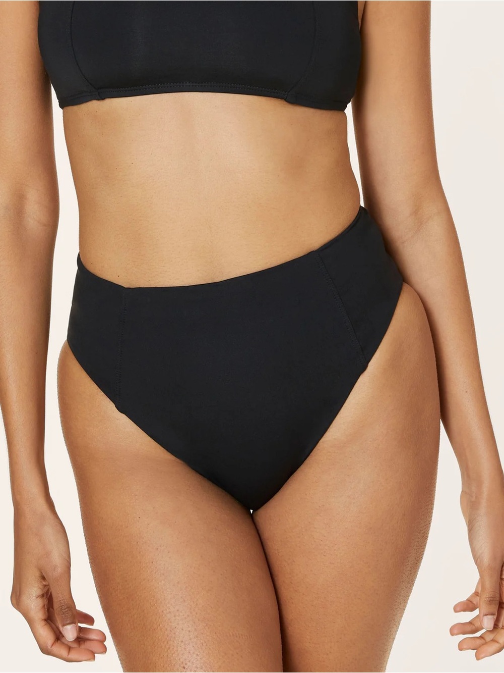 Andie Swim Black High-Waist Cheeky Bottom